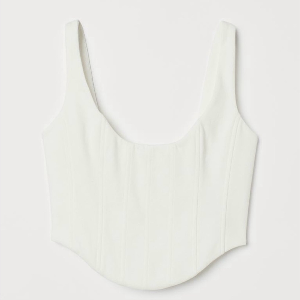 H&M X Brock Collection White Corset Crop Top